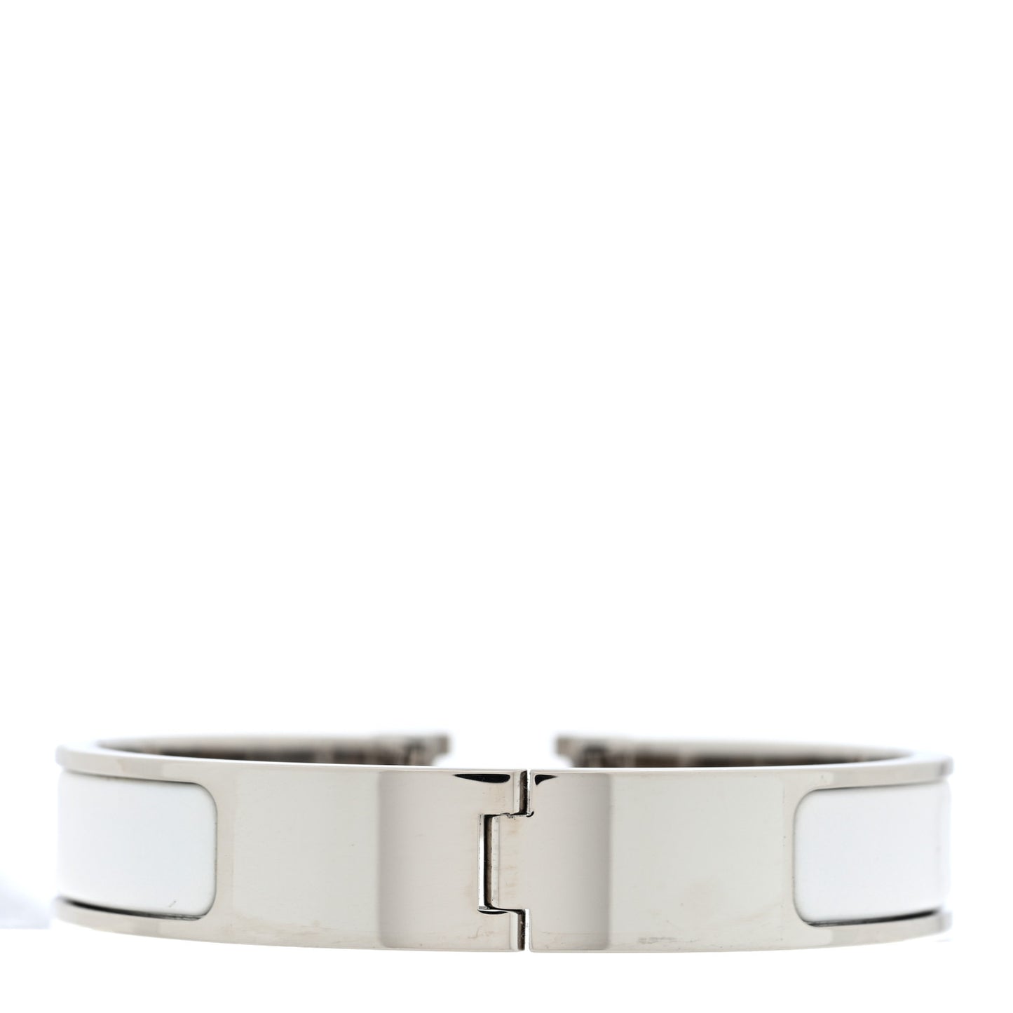 Enamel Narrow Clic Clac H Bracelet PM White