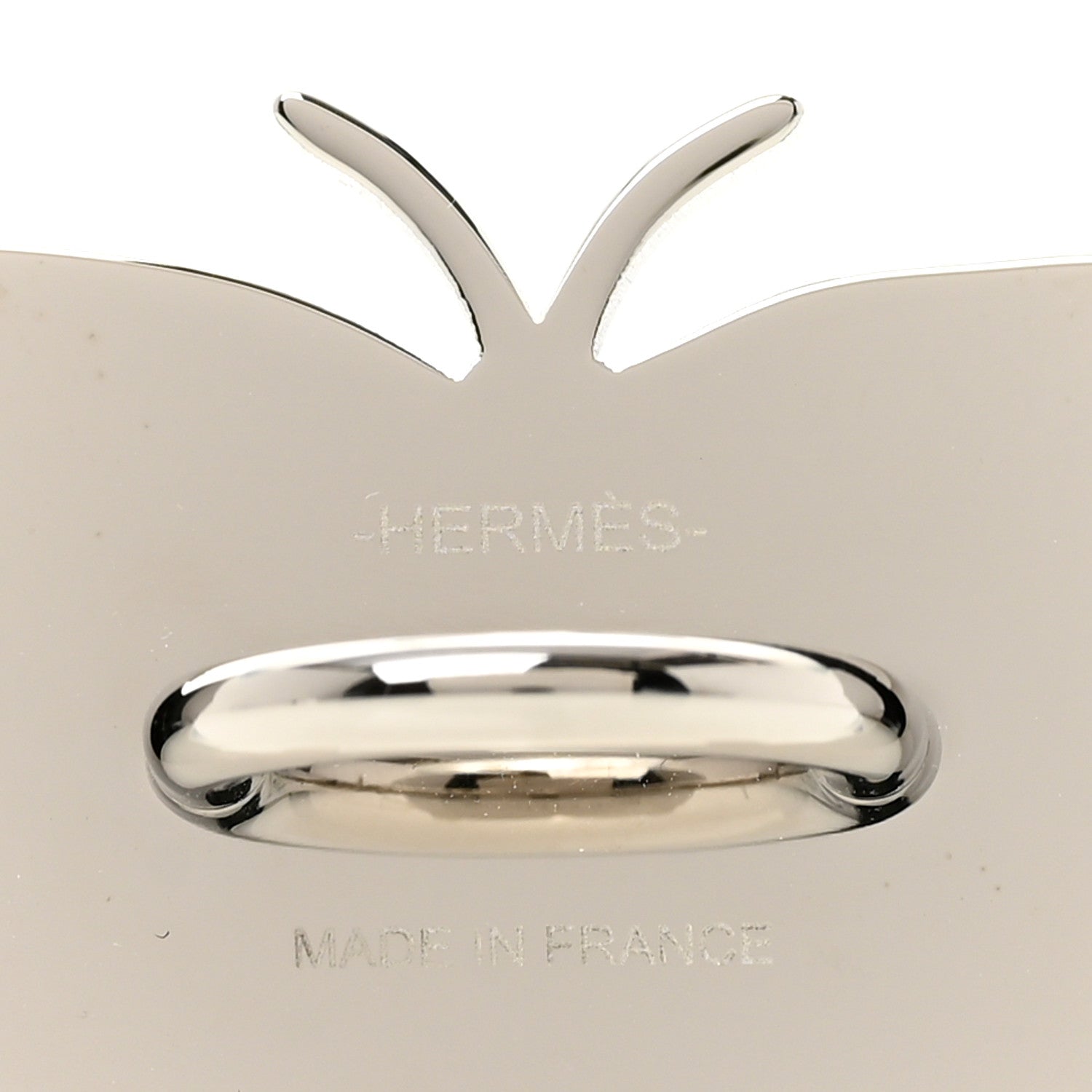 Hermes Palladium Lacquered Papillon Twilly Scarf Ring Orange 3 of 4