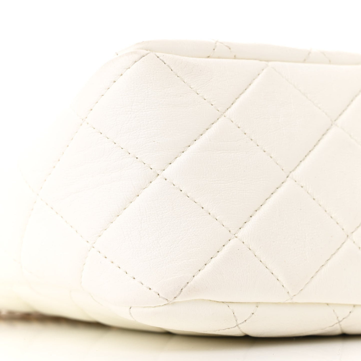 Lambskin Quilted Multi Chain Hobo White