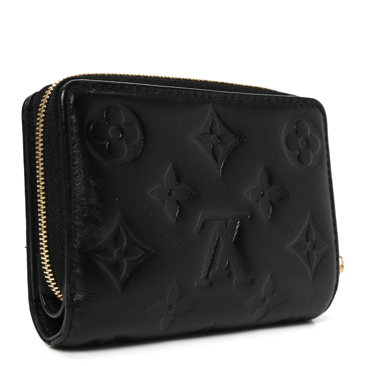 Louis Vuitton Lambskin Embossed Monogram Lou Coussin Wallet Black 3 of 7