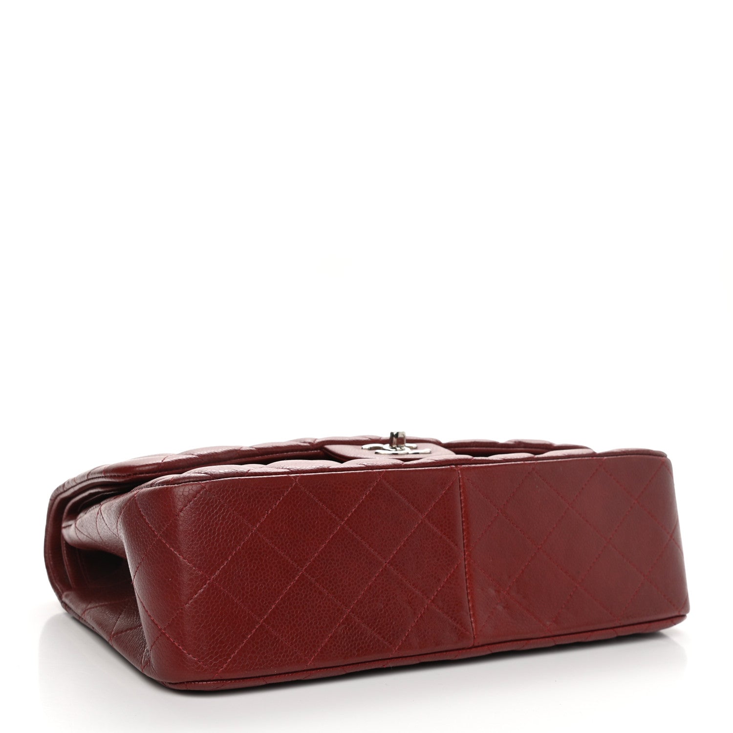 Chanel Caviar Quilted Jumbo Double Flap Burgundy 4 of 11