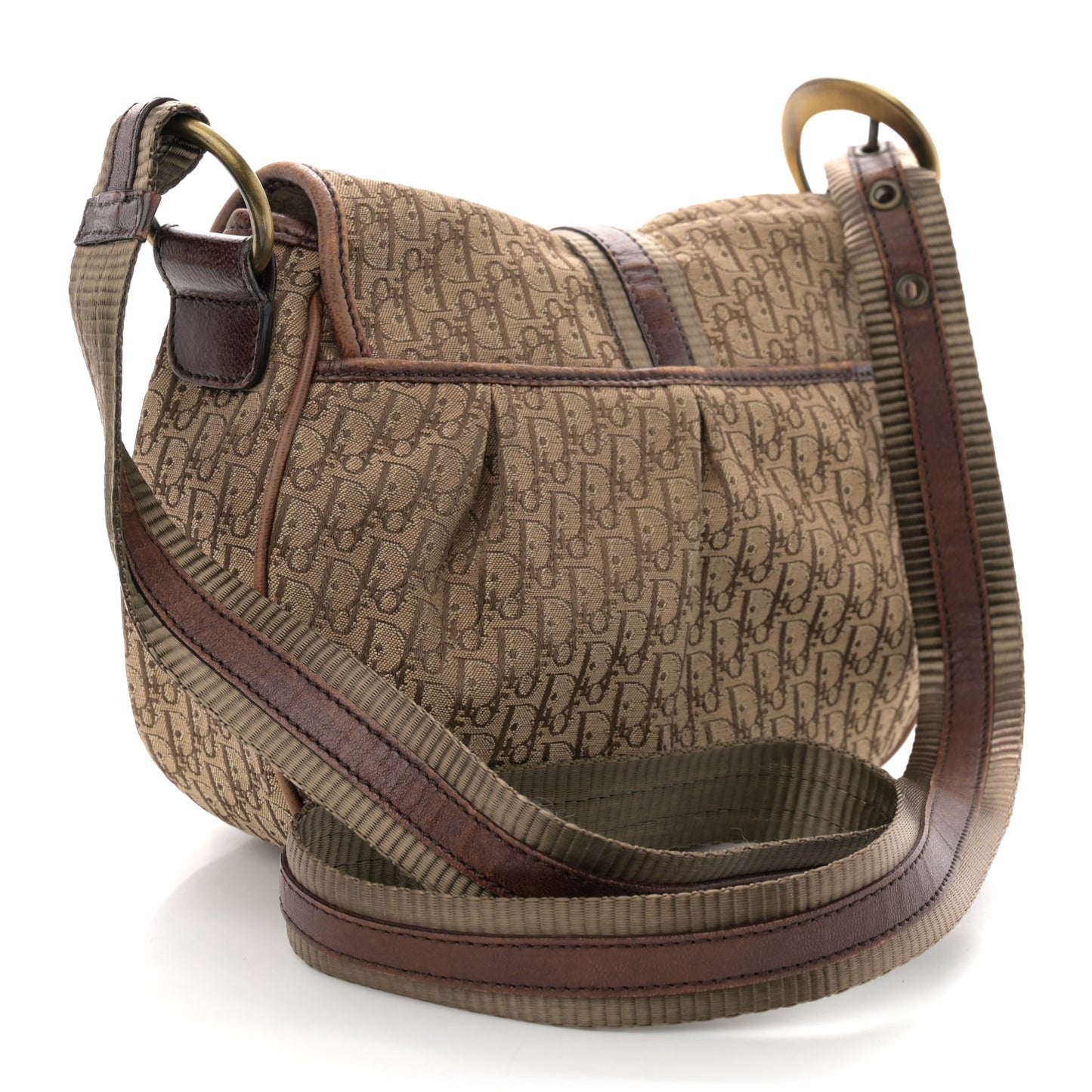 Calfskin Monogram Buckle Messenger Beige