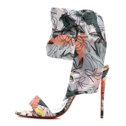 Christian Louboutin Silk Crosse Du Desert 100 Sandals 37 Multicolor 1 of 7