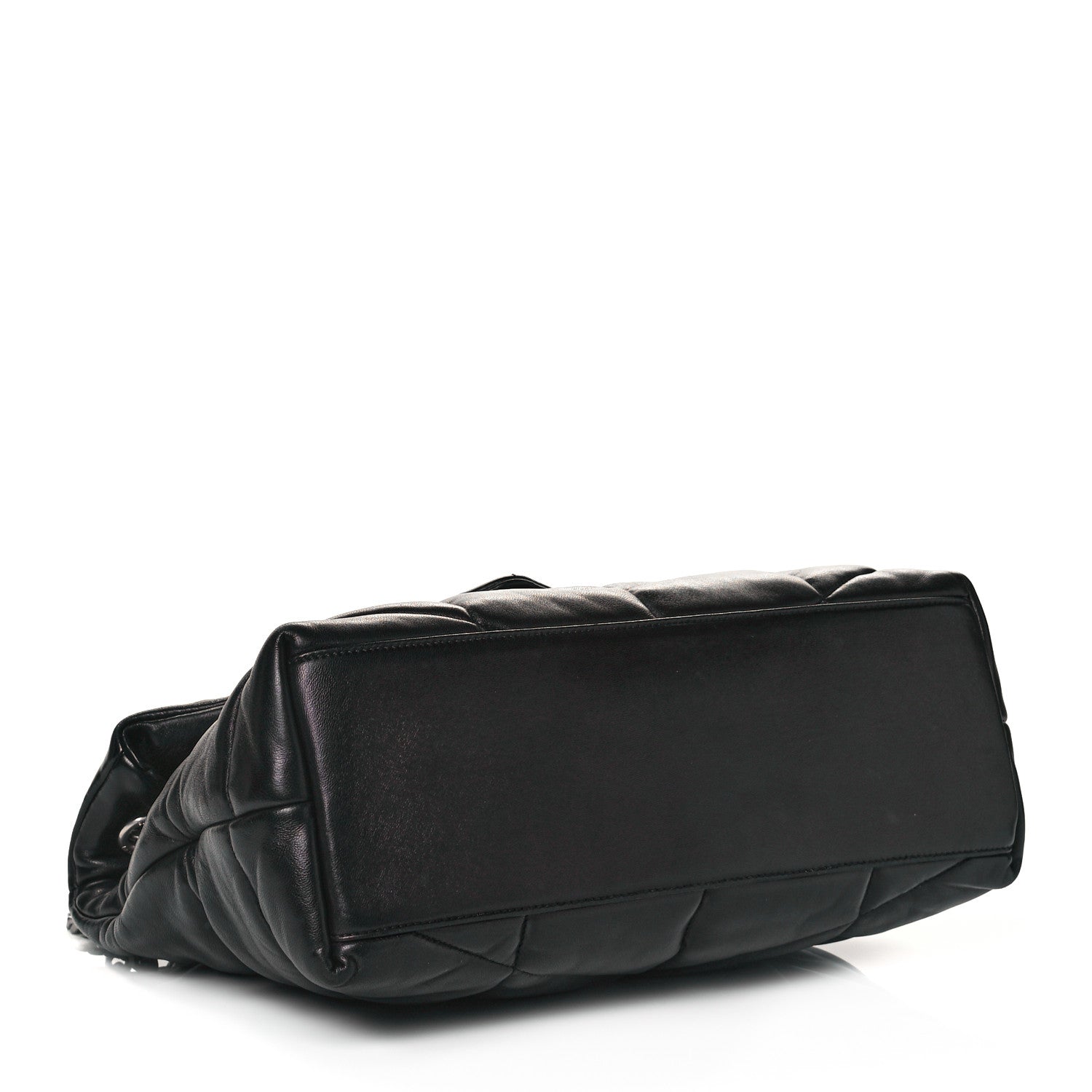 Saint Laurent Lambskin Quilted Medium Loulou Puffer Monogram Chain Satchel Black 4 of 10