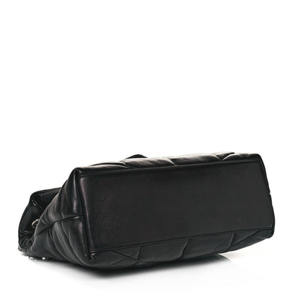 Saint Laurent Lambskin Quilted Medium Loulou Puffer Monogram Chain Satchel Black 4 of 10