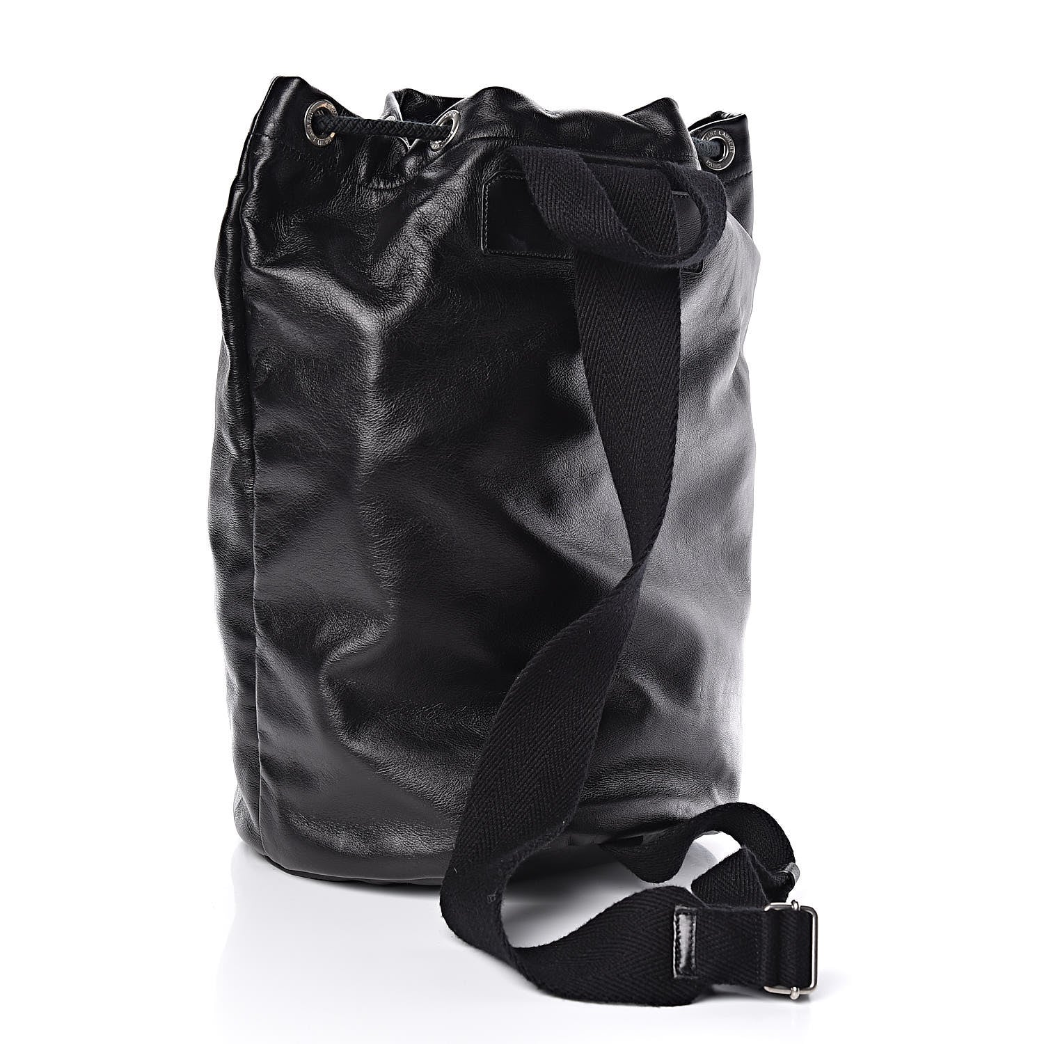 Saint Laurent Smooth Calfskin City Sailor Drawstring Backpack Black 3 of 9
