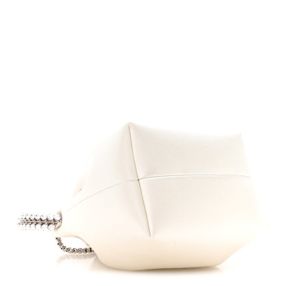Jimmy Choo Satin Crystal Embellished Bon Bon Bucket Bag White 3 of 10