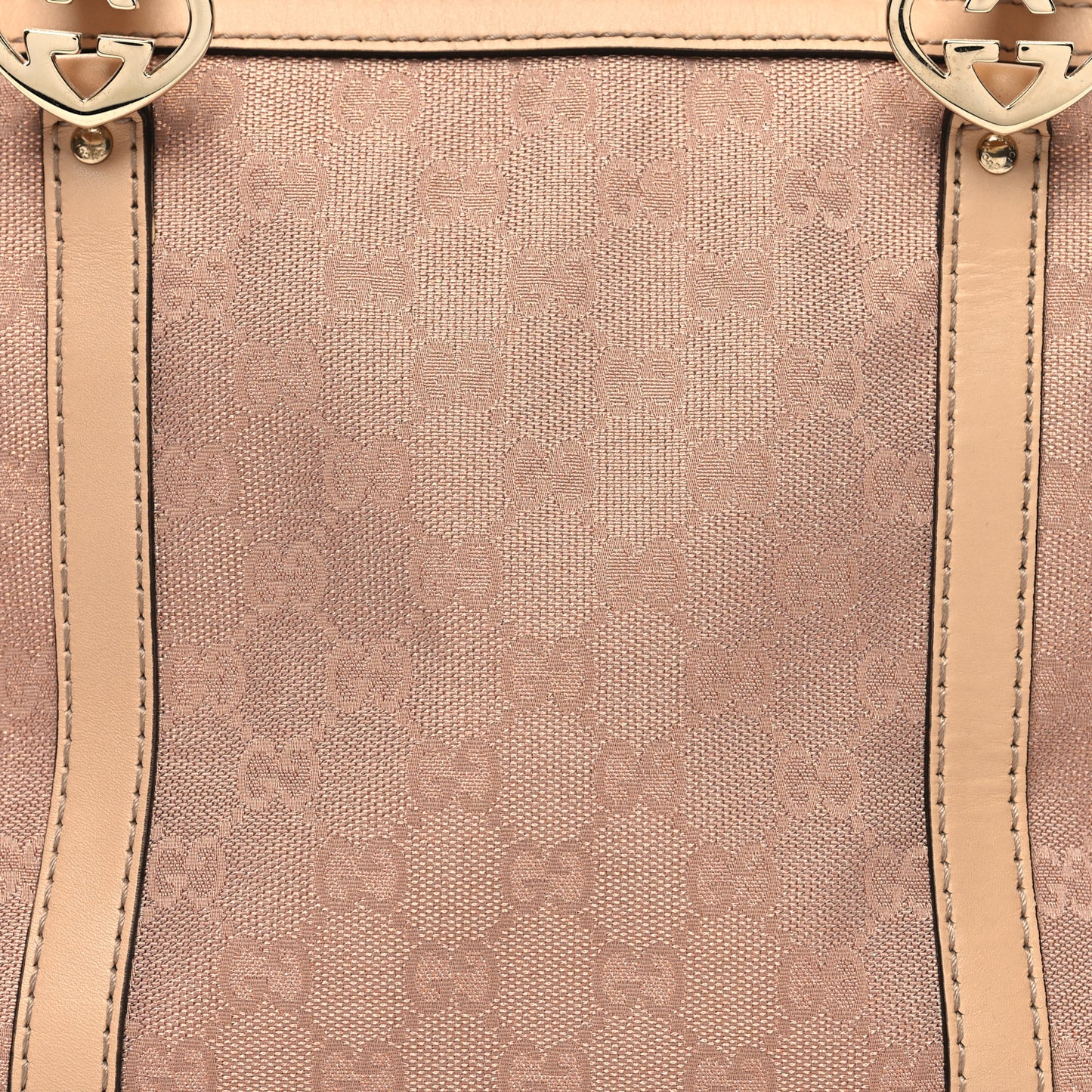 Metallic Monogram Small Lovely Heart Tote Pink