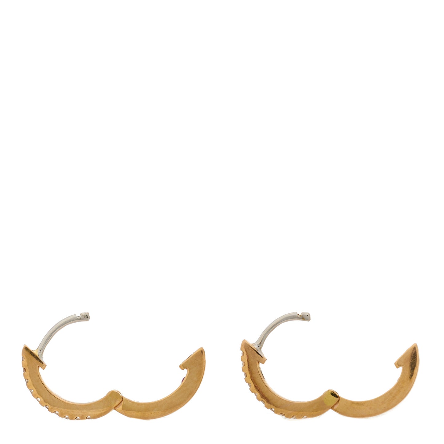 18K Rose Gold Diamond Extra Small Hoop Earrings