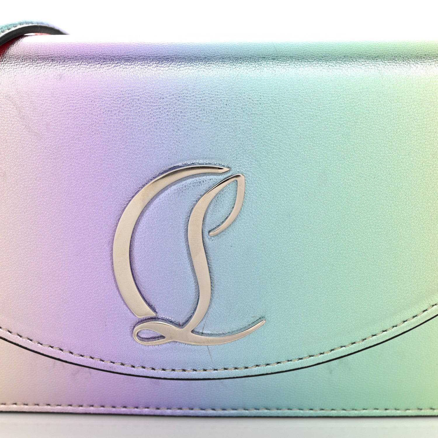 Christian Louboutin Metallic Nappa Loubi54 Crossbody Clutch Multicolor Silver 7 of 11