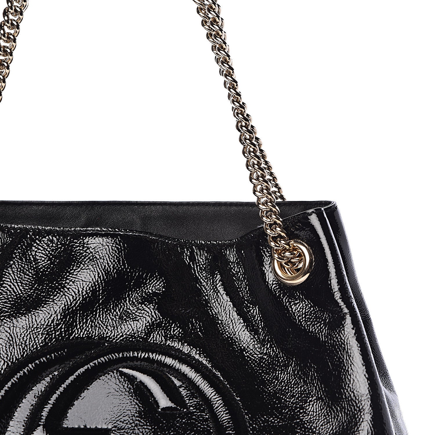 Gucci Patent Medium Soho Chain Shoulder Bag Black 8 of 10
