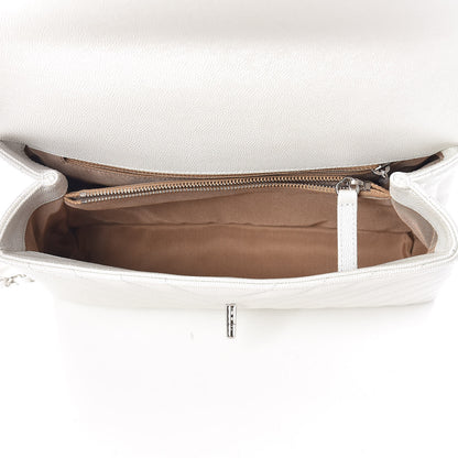 Chanel Iridescent Caviar Chevron Quilted Small Coco Handle Flap White 6 of 11