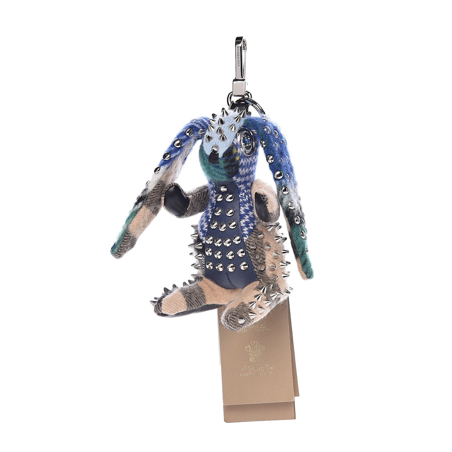 Burberry Cashmere Studded Vera The Hare Bag Charm Navy Multicolor 1 of 3