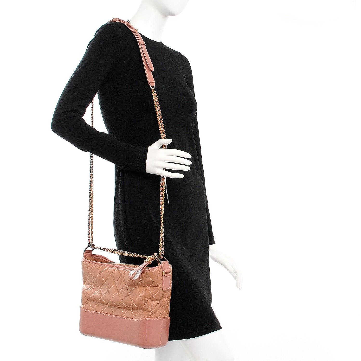 Chanel Aged Calfskin Quilted Medium Gabrielle Hobo Pink 2 of 8