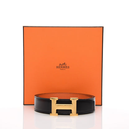 Hermes Box Togo 32mm H Belt 100 Black Orange 14 of 14