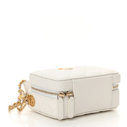 Chanel Caviar Quilted Twist Your Buttons Clutch With Chain White 4 of 11