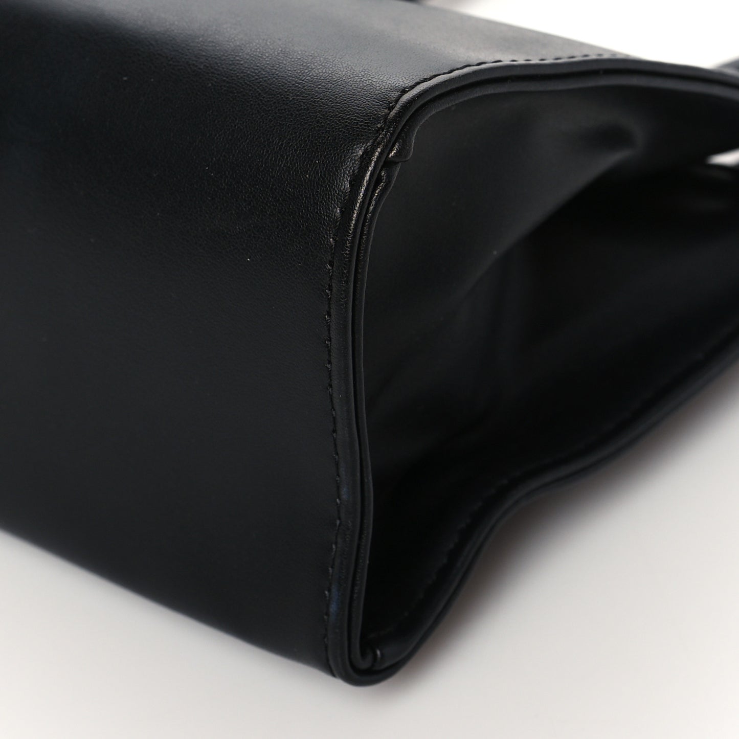 Vegan Leather Small Shopping Bag Black