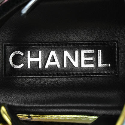 Chanel Laminated Lambskin Printed CC Dad Sandals 38 Multicolor Black 8 of 11
