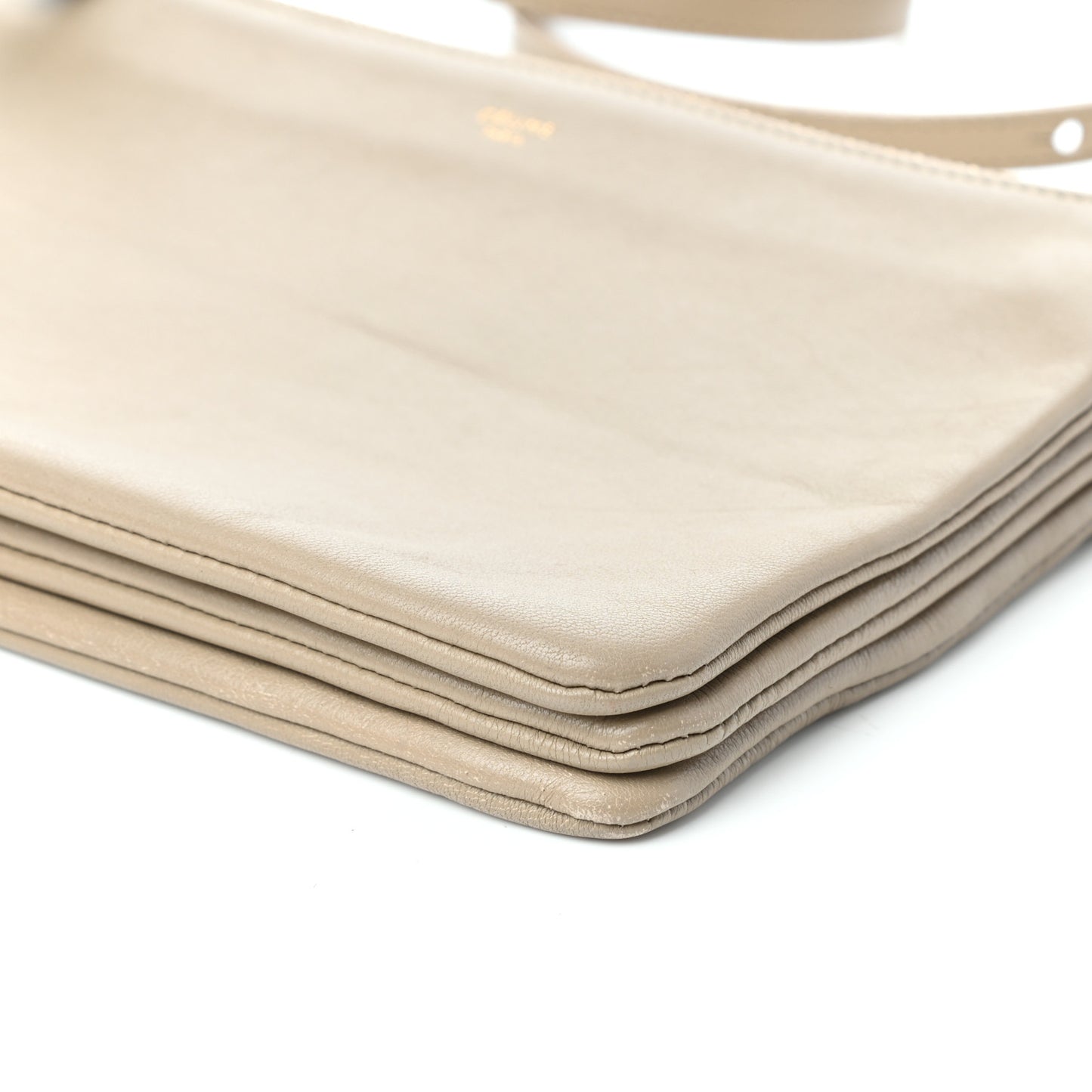 Lambskin Small Trio Crossbody Bag Beige