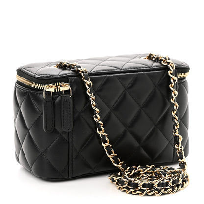 Chanel Lambskin Quilted Small Vanity Case With Chain Black 3 of 10