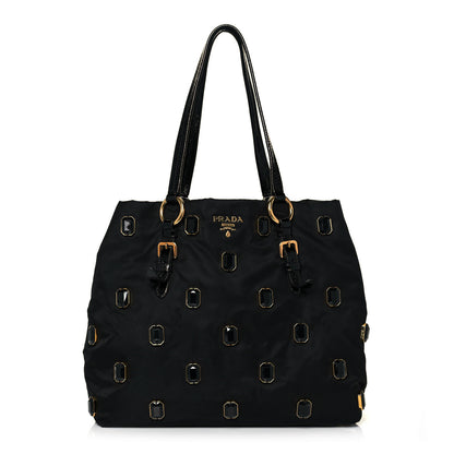 Prada Tessuto Nylon Pietre Jeweled Tote Black 1 of 13