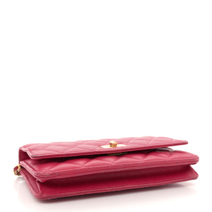 Chanel Caviar Quilted 2.55 Reissue Wallet On Chain WOC Dark Pink 4 of 13