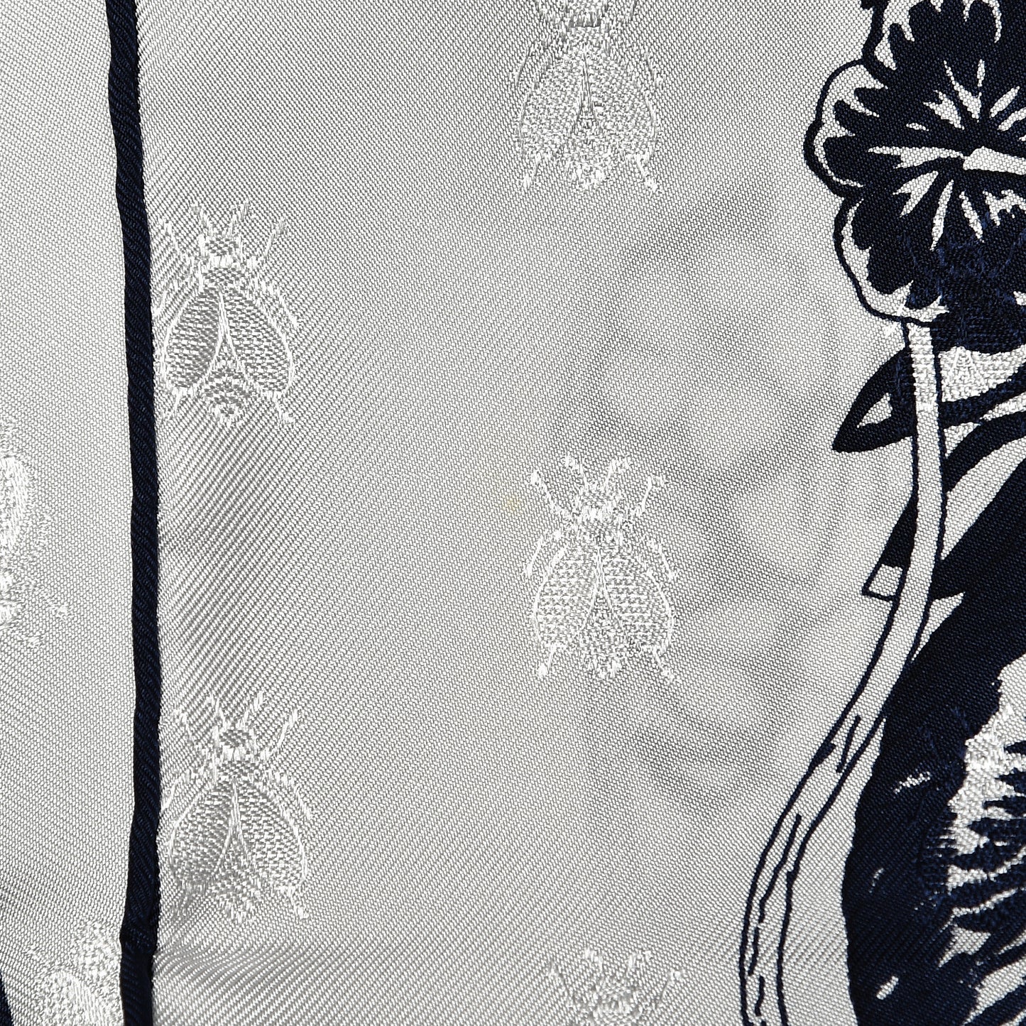 Silk Jungle Love Tattoo Scarf 90 Naturel Bleu Noir