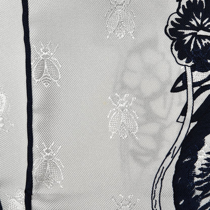 Hermes Silk Jungle Love Tattoo Scarf 90 Naturel Bleu Noir 6 of 6