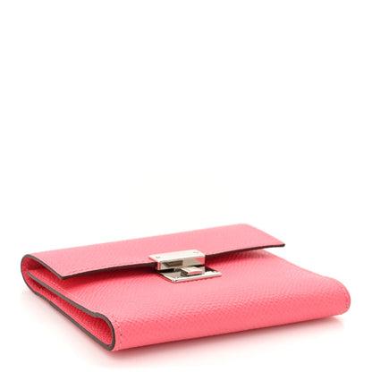 Hermes Epsom Mini Clic Card Holder Rose Azalee 4 of 11