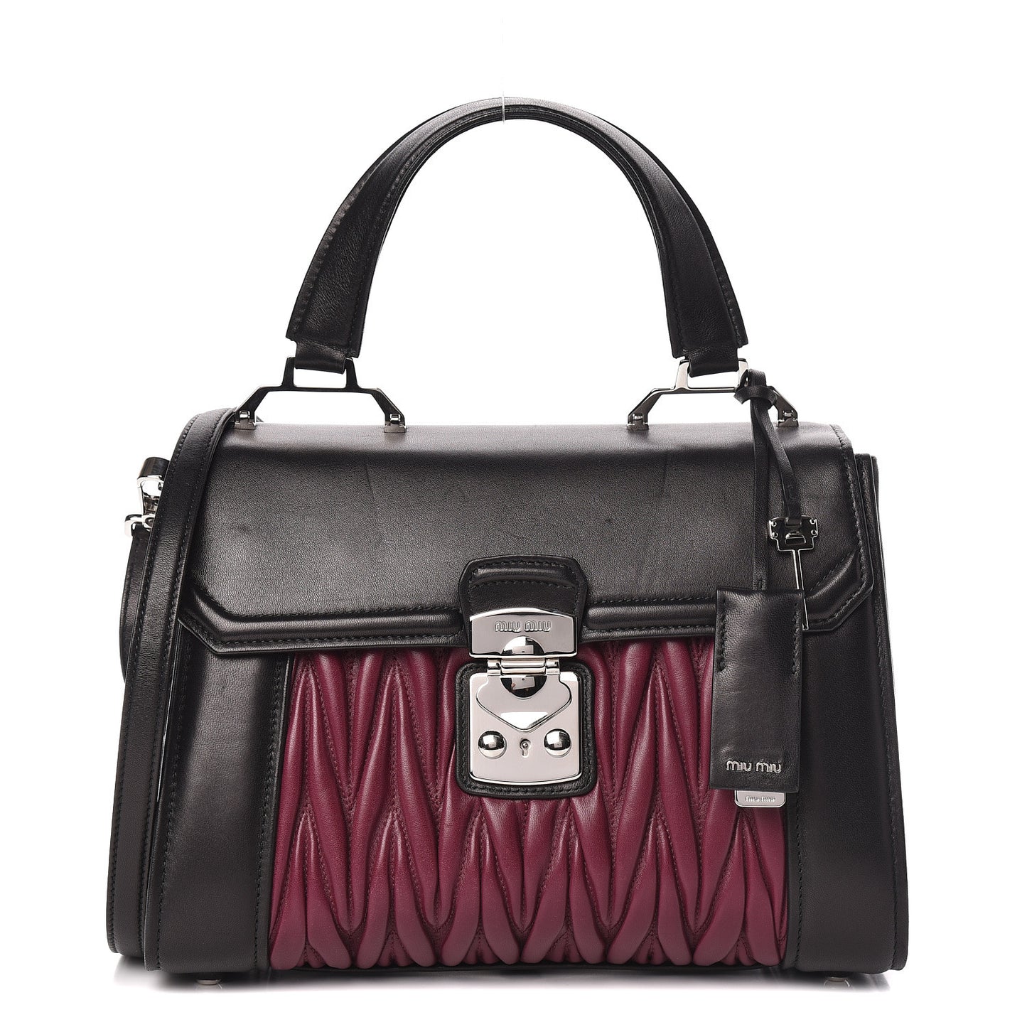 Nappa Matelasse Top Handle Tote Black Malva