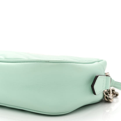 Gucci Calfskin Matelasse Mini GG Marmont Chain Shoulder Bag Water Green 9 of 11