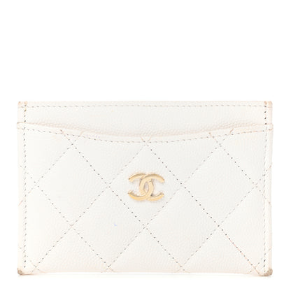 Chanel Caviar Quilted Card Holder White 1 of 12