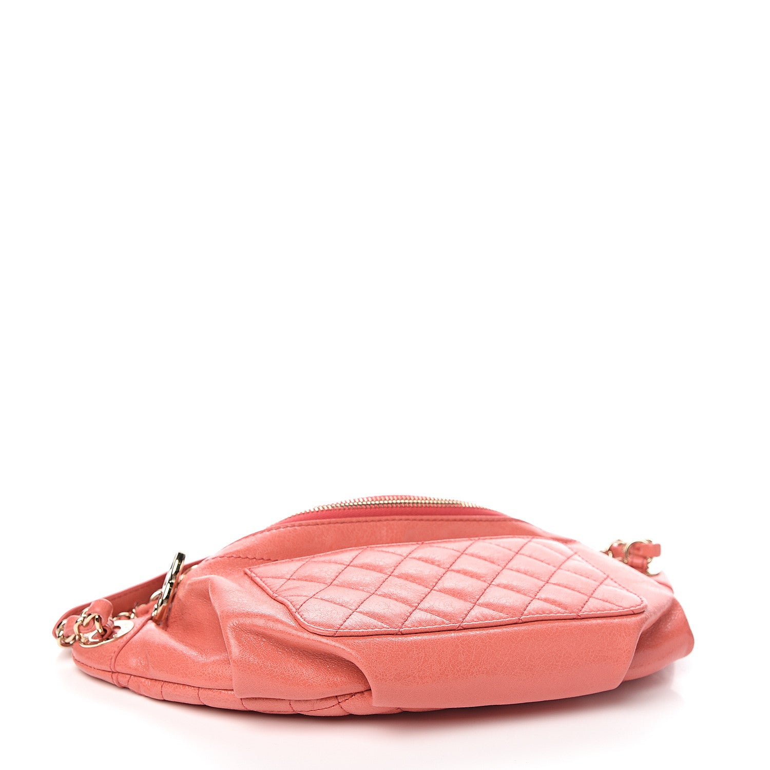 Chanel Crumpled Glazed Lambskin Quilted Waist Bag Fanny Pack Pink 3 of 9