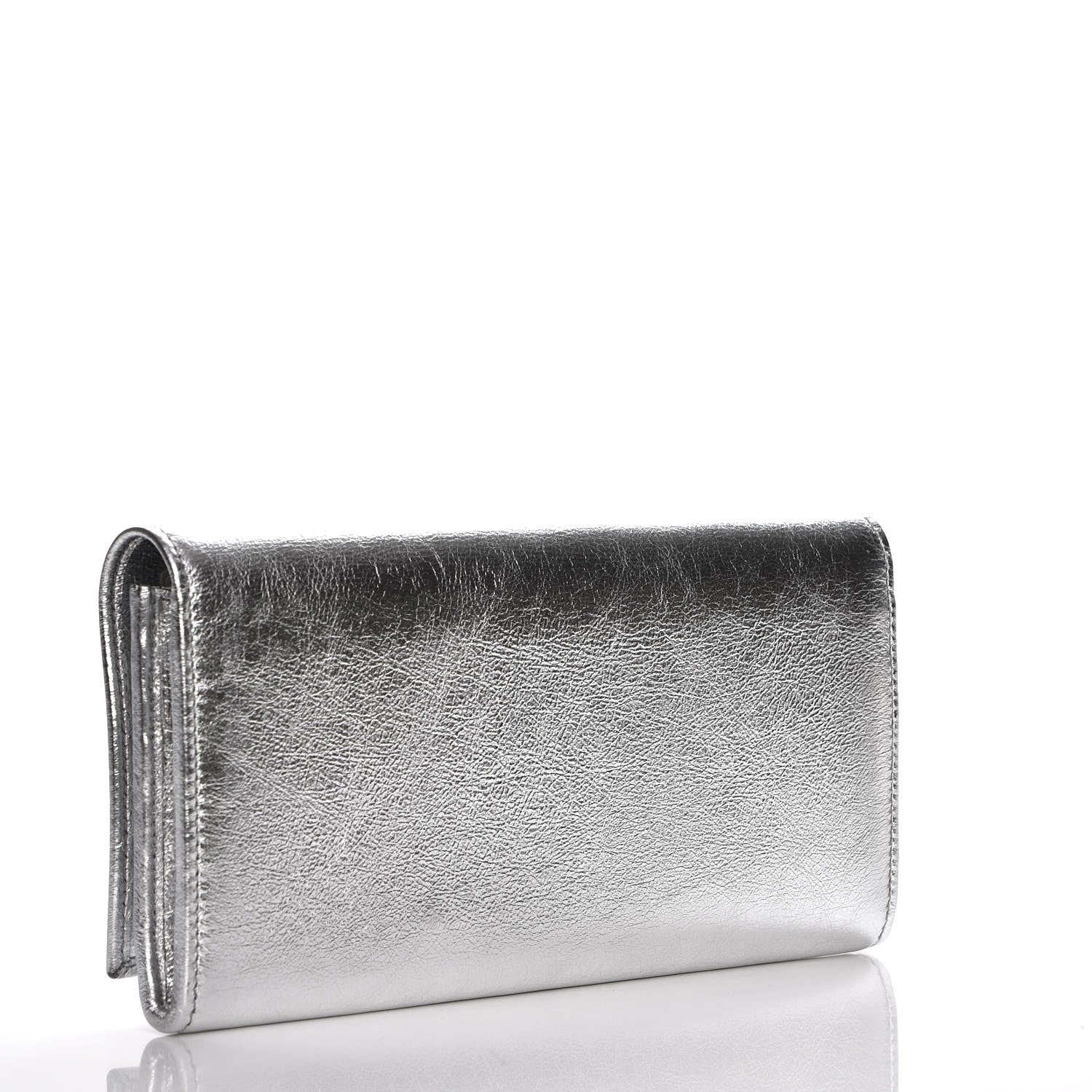 Saint Laurent Metallic Calfskin Belle De Jour Wallet Moon 3 of 8
