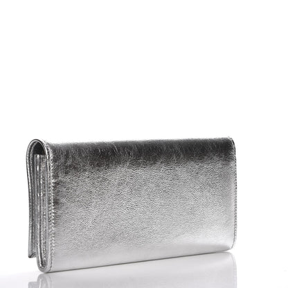 Saint Laurent Metallic Calfskin Belle De Jour Wallet Moon 3 of 8