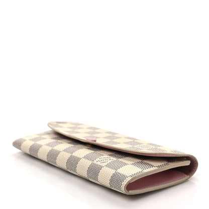Louis Vuitton Damier Azur Emilie Wallet Rose Ballerine 7 of 8