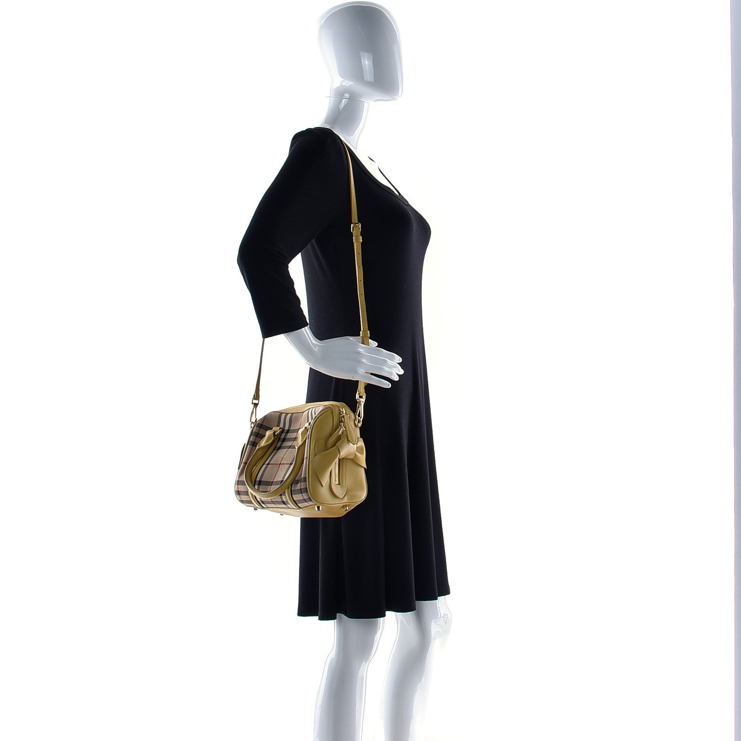 Burberry Horseferry Check Small Alchester Bowling Bag Yellow 3 of 13
