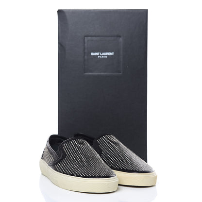 Saint Laurent Mat Nappa Mens Microborchie Wolly Studded Skate Slip On Sneakers 41 Black 8 of 8