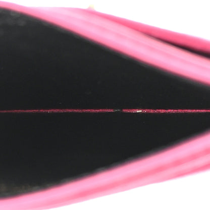 Saint Laurent Grain De Poudre Matelasse Chevron Monogram Credit Card Case Fresh Fuxia 5 of 8