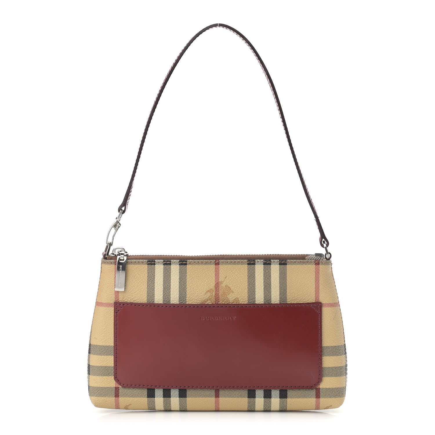 Burberry Haymarket Check Small Crossbody Clutch Bag Red 1 of 12