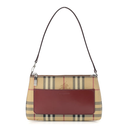 Burberry Haymarket Check Small Crossbody Clutch Bag Red 1 of 12