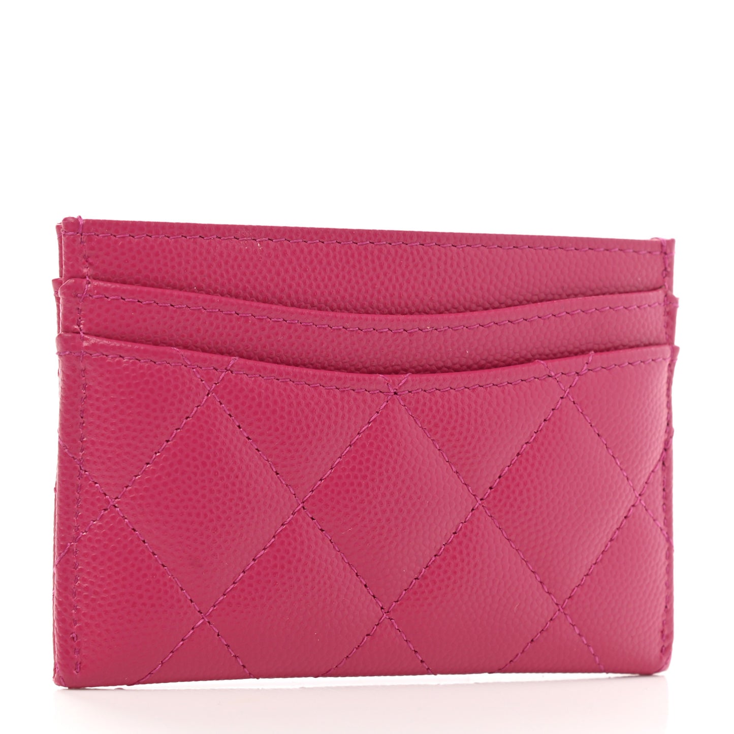 Caviar Quilted Card Holder Pink