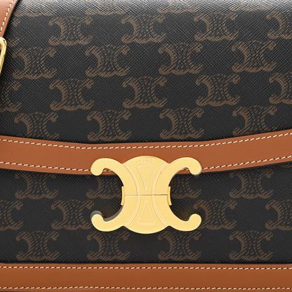 Celine Triomphe Canvas Calfskin Medium Triomphe Bag Tan 10 of 12