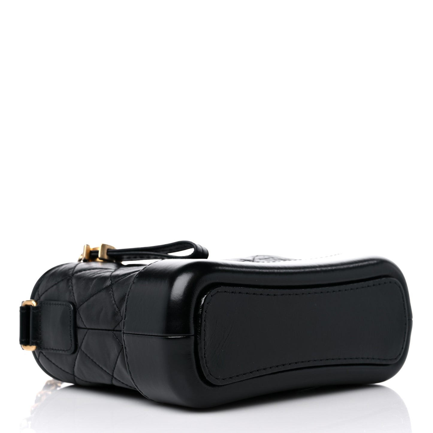Aged Calfskin Quilted Small Gabrielle Hobo Black