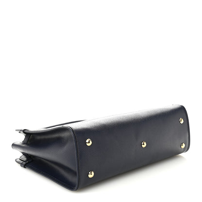 Salvatore Ferragamo Calfskin Briana Tote Navy 4 of 10