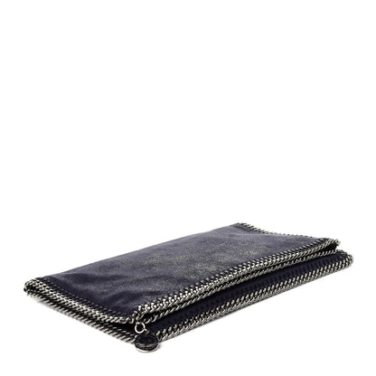 Stella McCartney Shaggy Deer Falabella Fold Over Clutch Navy Blue 4 of 12