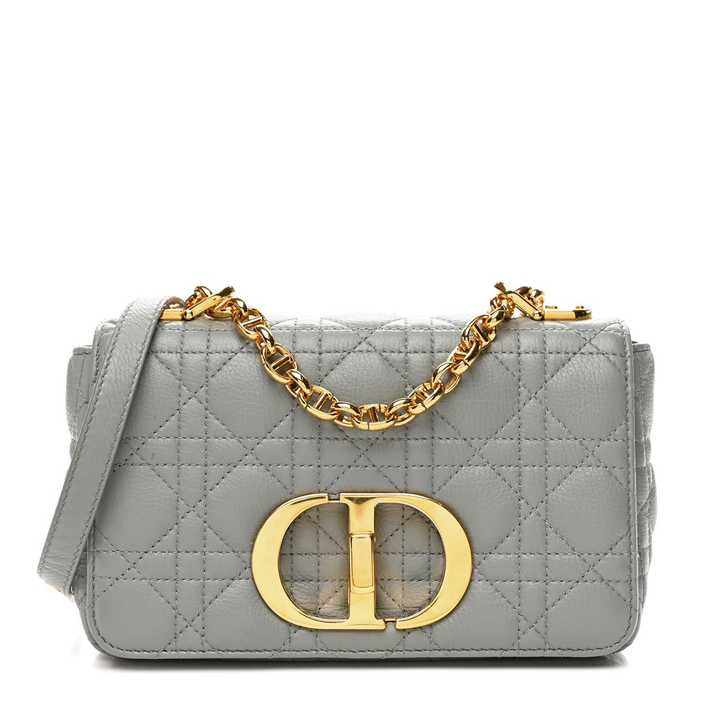 Calfskin Cannage Small Caro Bag Grey