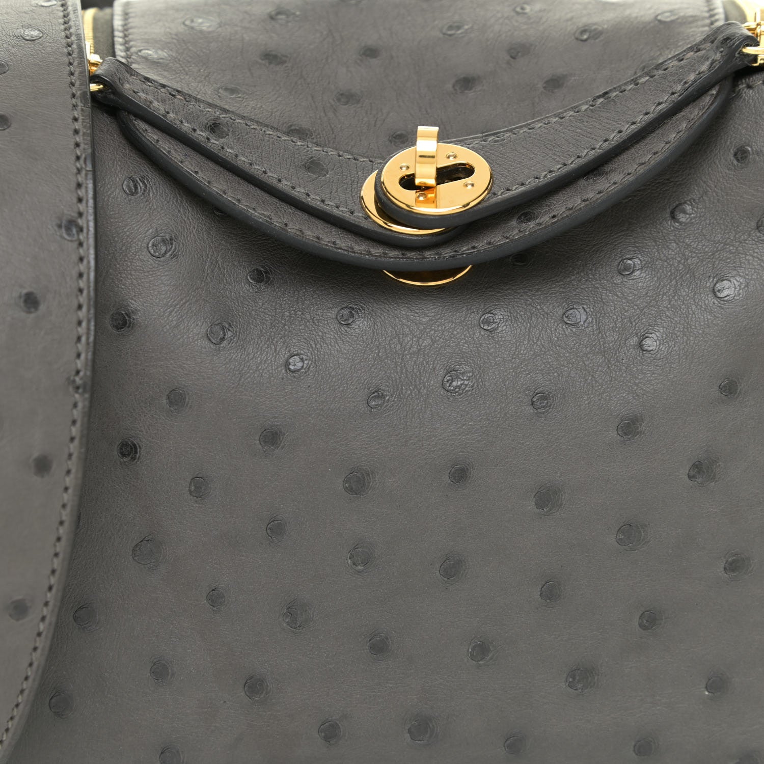 Hermes Ostrich Mini Lindy 20 Graphite 7 of 11