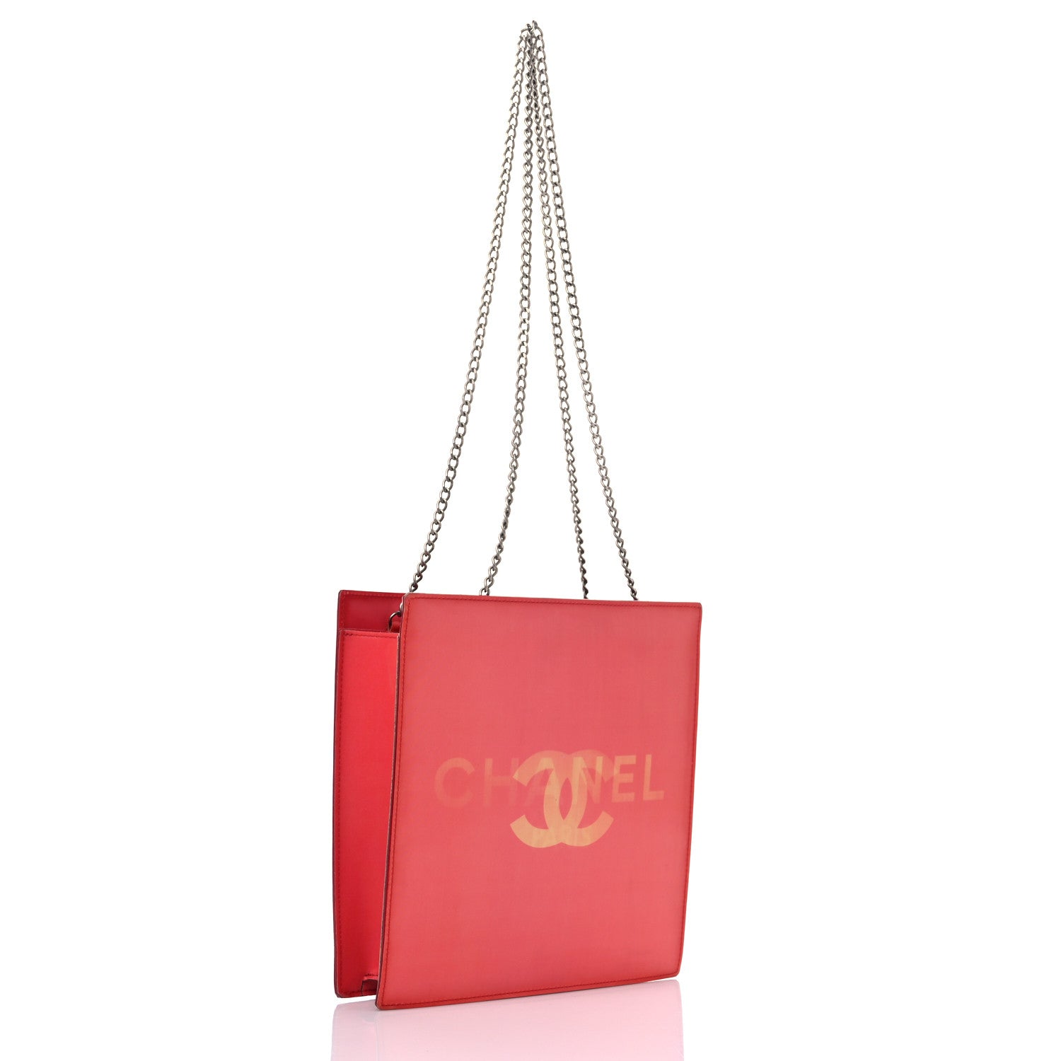 Chanel Vinyl Hologram CC Shoulder Bag Red 2 of 11