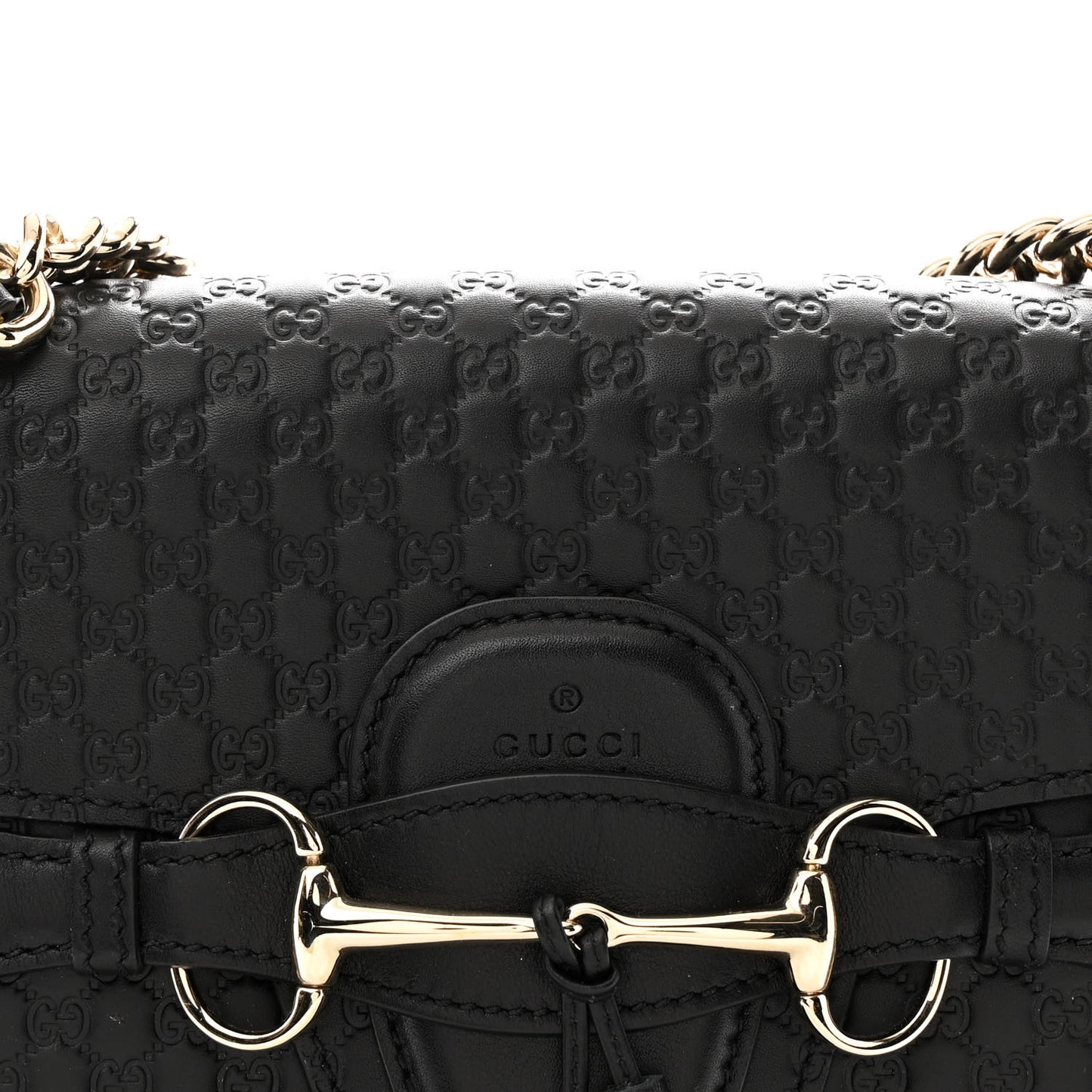 Microguccissima Medium Emily Chain Shoulder Bag Black